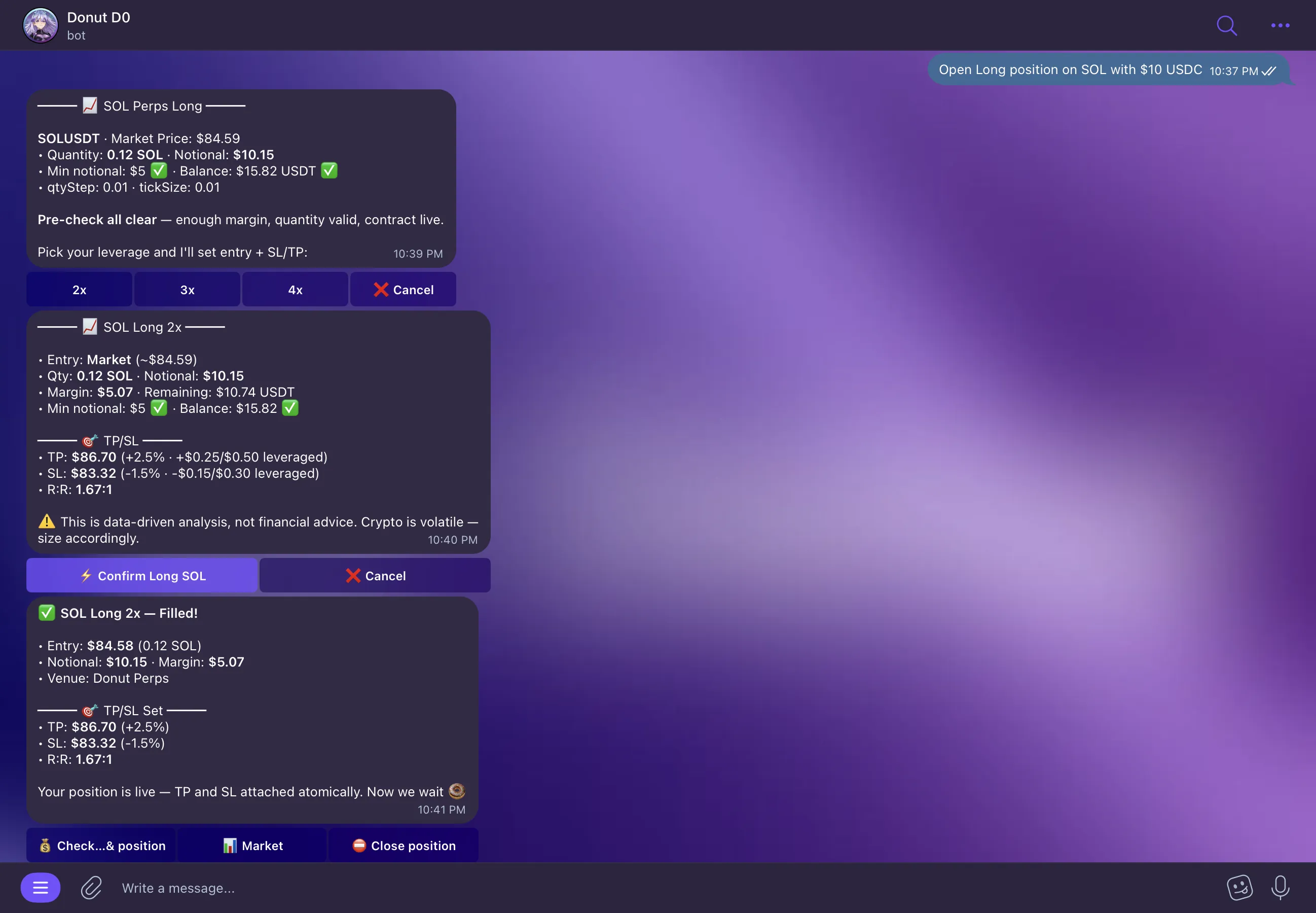 One-tap confirm flow
