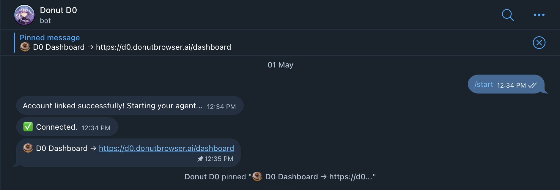 Claim Your D0 — Connect Telegram screen