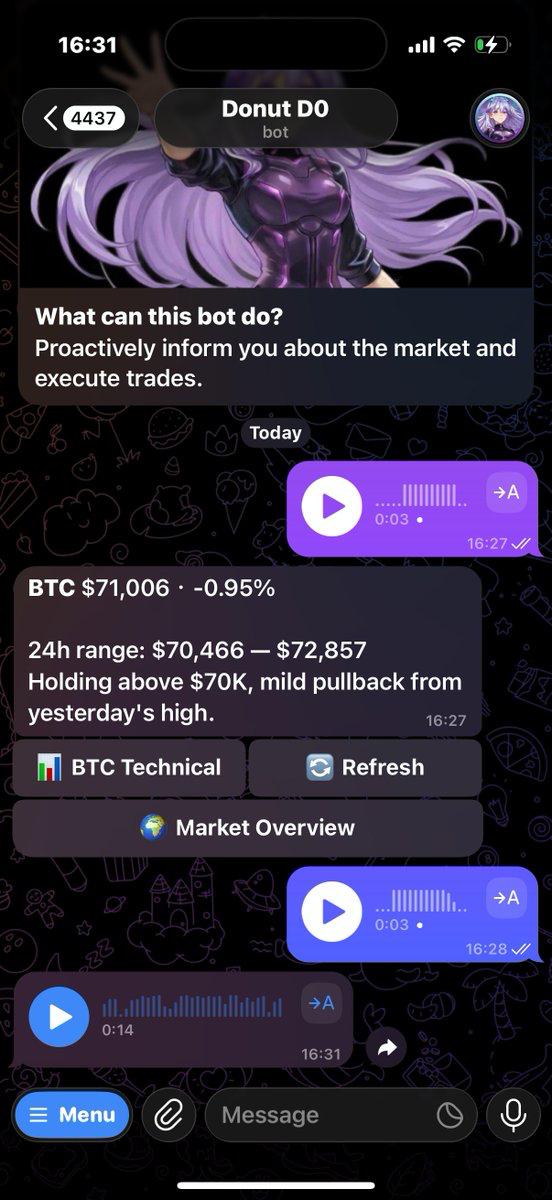 Voice command in Telegram